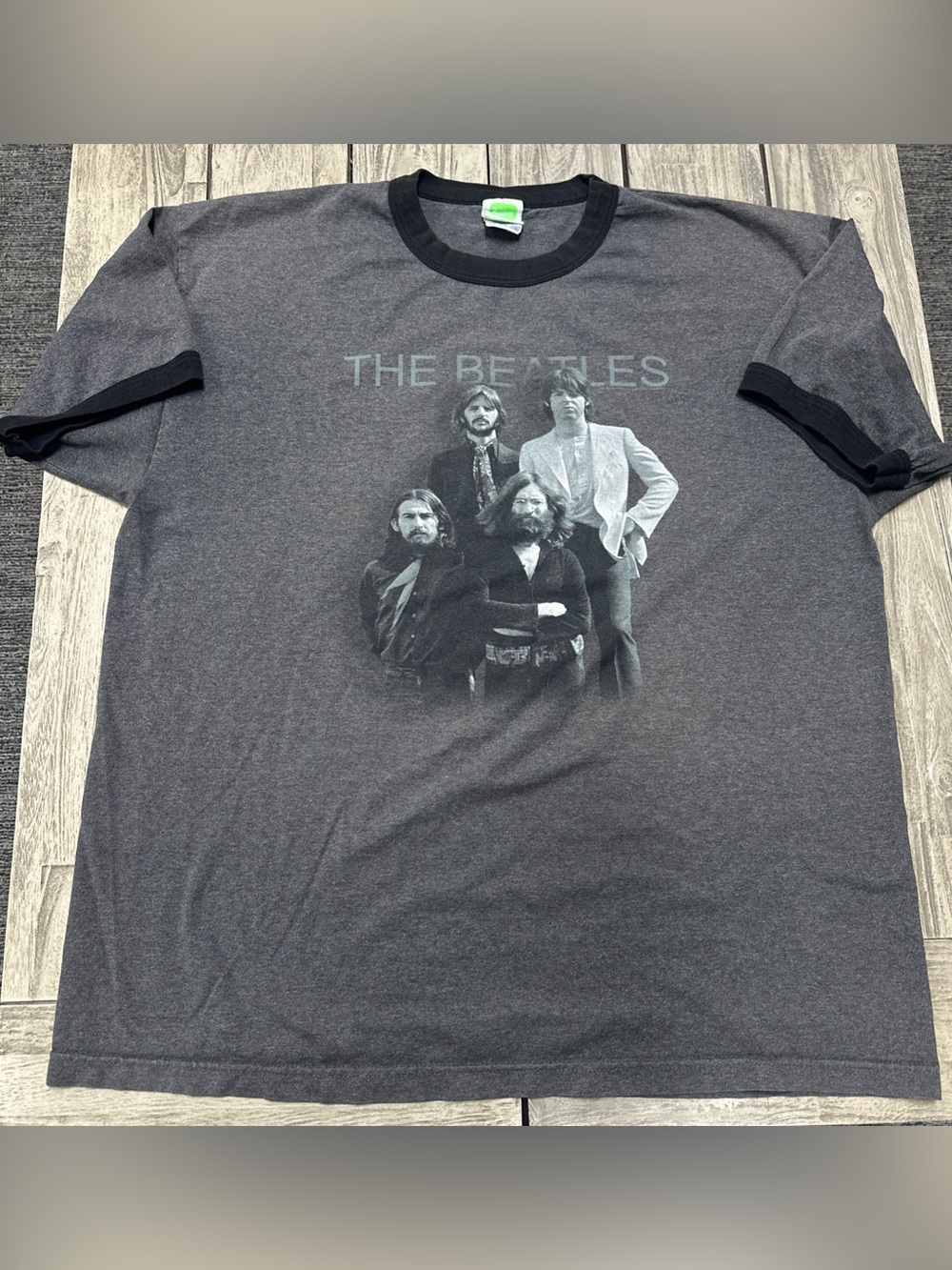 Vintage The Beatles 2005 Apple Corps Ringer Tshirt 2XL Gray Final Photo Band